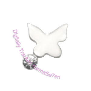 Jewel Butterfly - Clear  - Silver Nose Stud